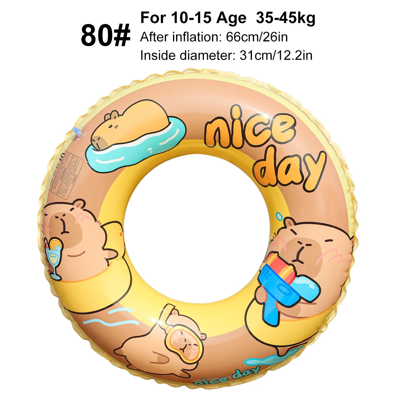 1PC Capybara-Shaped Pool Float, Inflatable Ring, Water Float, High Quality Floats and Water Toys for Summer Beach Parties