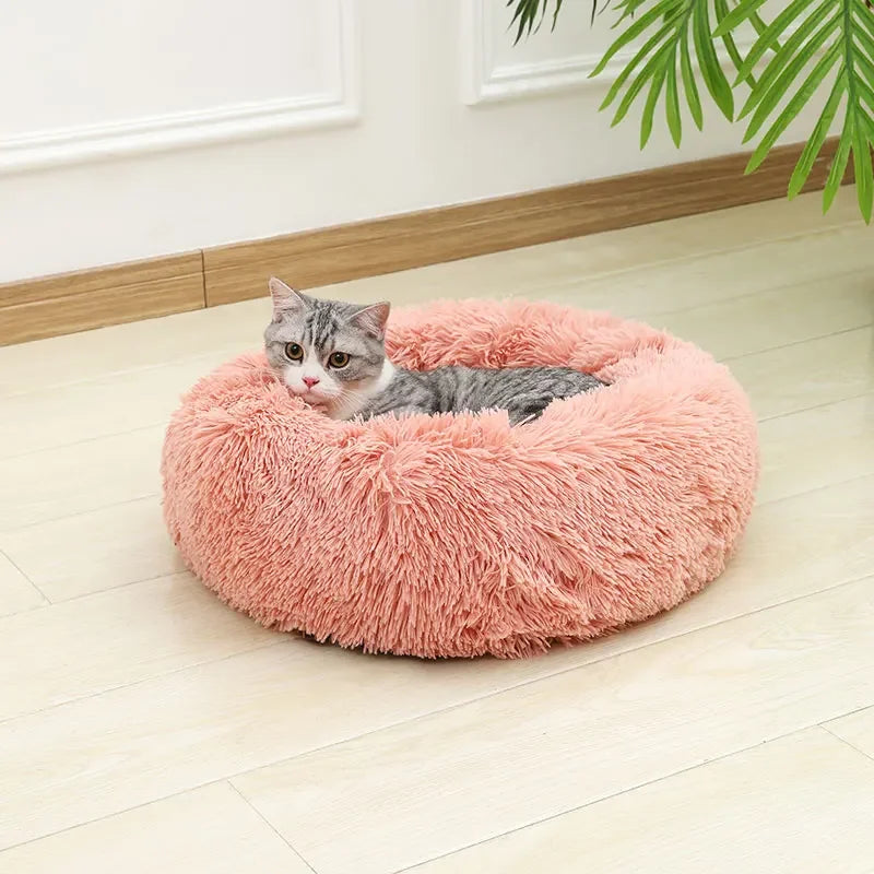 Soft Long Plush Dog Bed House – Cozy Pet Basket, Cushion, Cat Mat, Best for Dogs & Cats