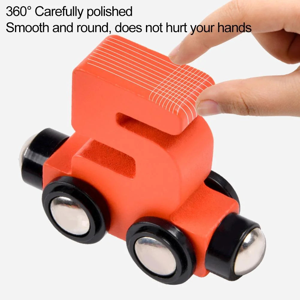 Colorful Building Blocks Number Digital Magnetic Wooden Train Toys Educational Hand-eye Coordination Magnetic Digital Train