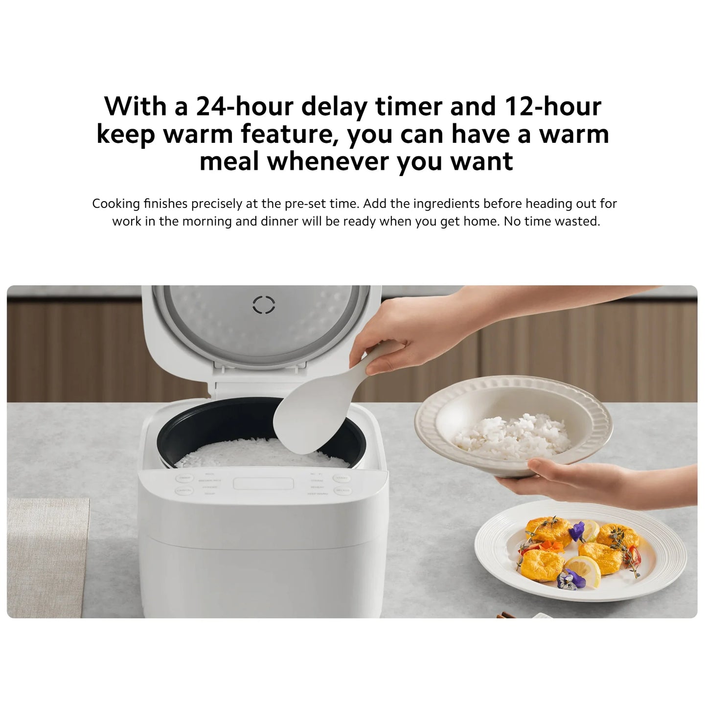 Xiaomi Smart Multifunctional Rice Cooker 3L, Non-stick Interior 24-hour Delay Timer and 12-hour Keep Warm Feature App Control