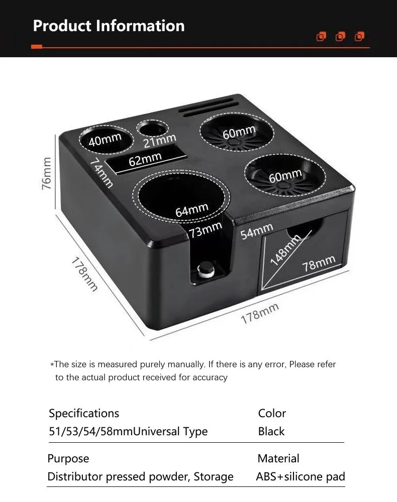 Coffee Tamping Station Distributor Storage Seat 51/53/54/58mm Universal Tamper Station Multi Functional Storage Rack Coffee Tool