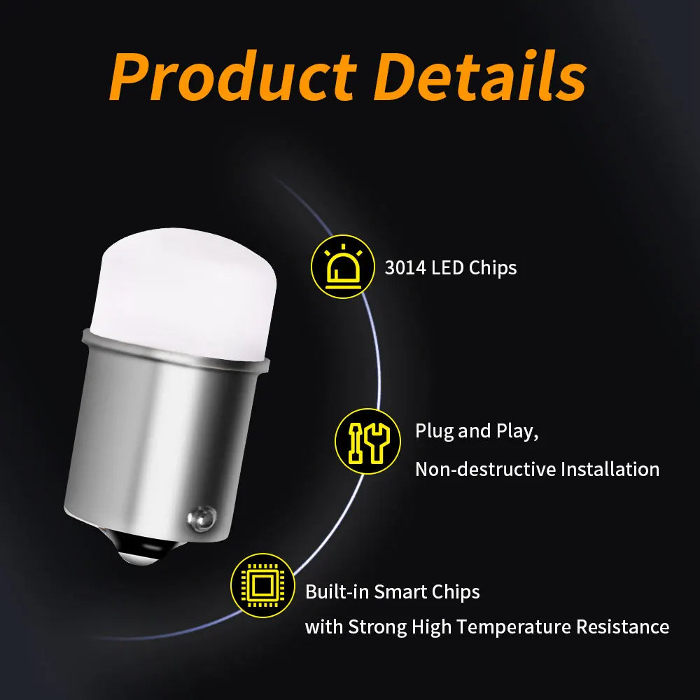2pcs 1156 P21W P21 5W 1157 BA15S BAY15D 2Pcs 3014 Chips Super Bright 12V/24V LED Car Bulbs Brake Stop Parking Turn Signals Bulbs
