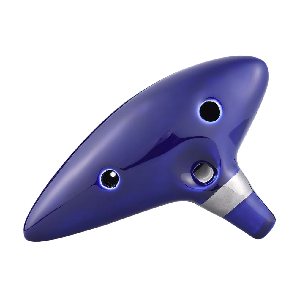 12 Hole Ocarina Ceramic Alto C Vessel Flute Wind Musical Instrument with Song Book Neck String Neck Cord and Music Score