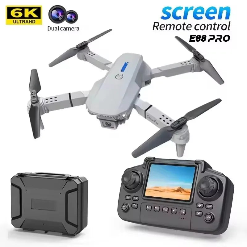 Kid Professional E88 Air Screen Control Drone Wide RC Dron HD 4K Camera Foldable Helicopter Aircraft Quadcopter Drone Gift Toys