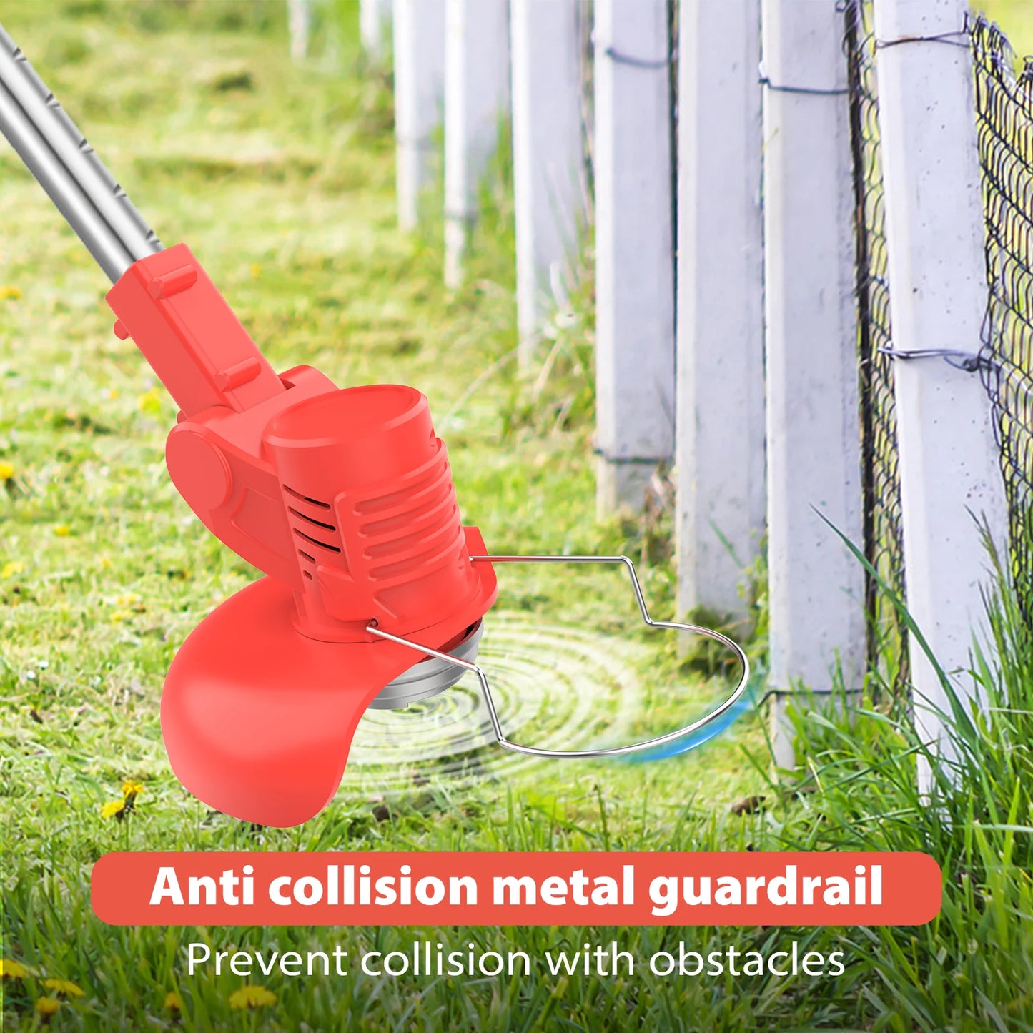 21V Cordless Weed Wacker 3 in 1 Rechargeable Weed Wacker Electric for Lawn Garden Yard,With Battery,Red