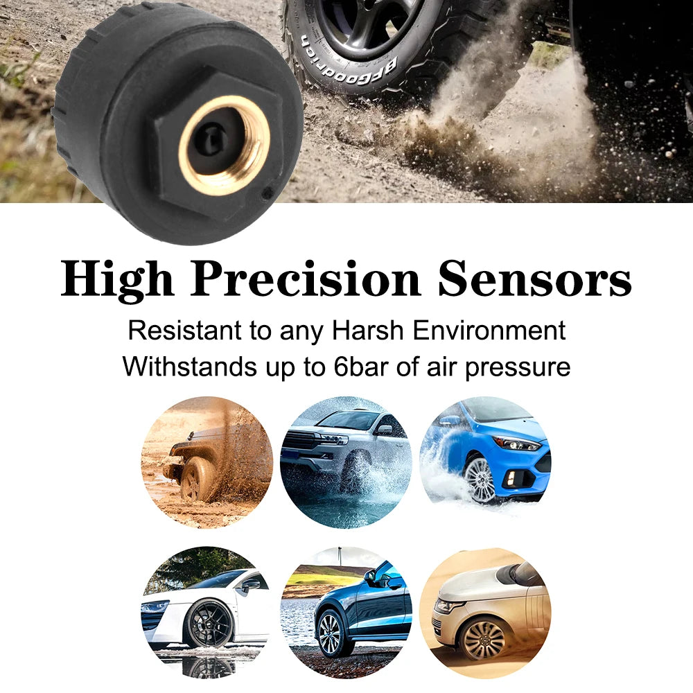 Tire Pressure Monitoring System Temperature Warning New C External Battery Version Sensors Solar TPMS Car Tyre Pressure Monitor