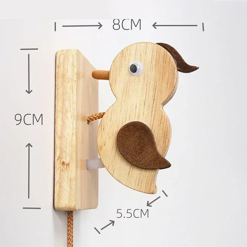Wooden Woodpecker Doorbell Entrance Wireless Door Bell Creative Woodpecker Shaped Doorbell Door Bell Decor Home Decoration