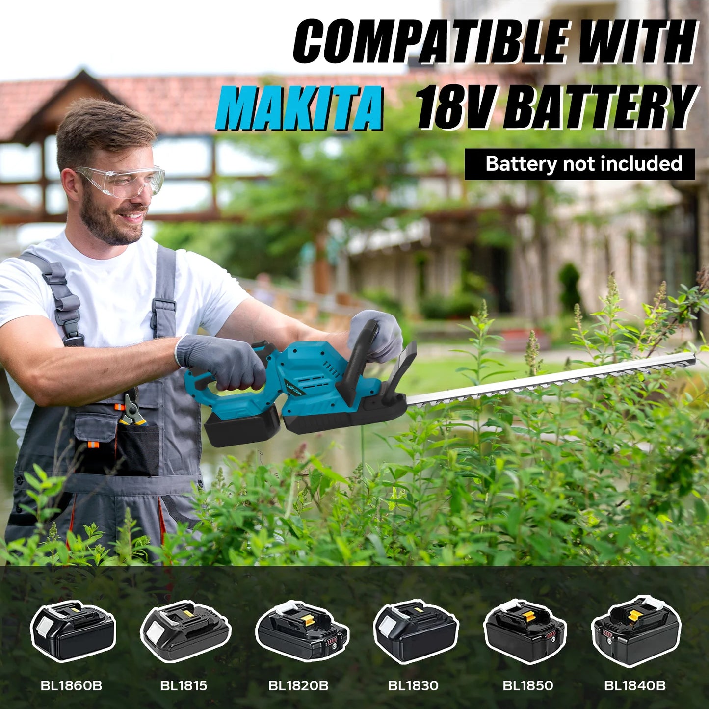 Brushless Electric Hedge Trimmer 3000RPM Cordless Portable Bush Trimmer Lawn Mower Garden Yard Tools For Makita 18V Battery Pin