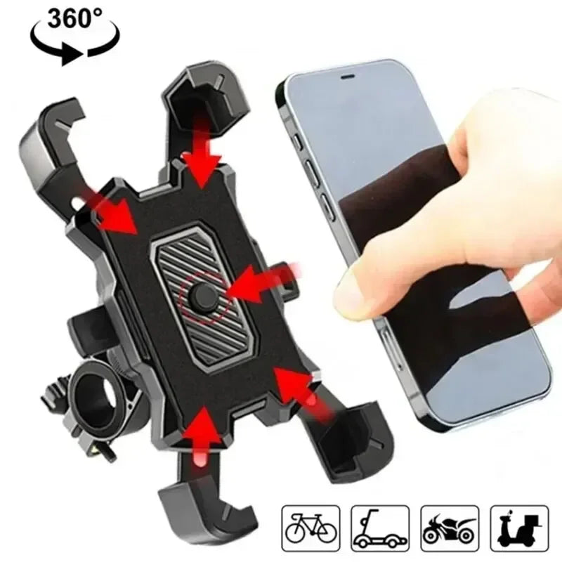 ALYNIC 360° Rotatable Electric Bicycle Phone Holder for iPhone Riding MTB Bike Moto Motorcycle Stand Bracket Non-slip Cycling
