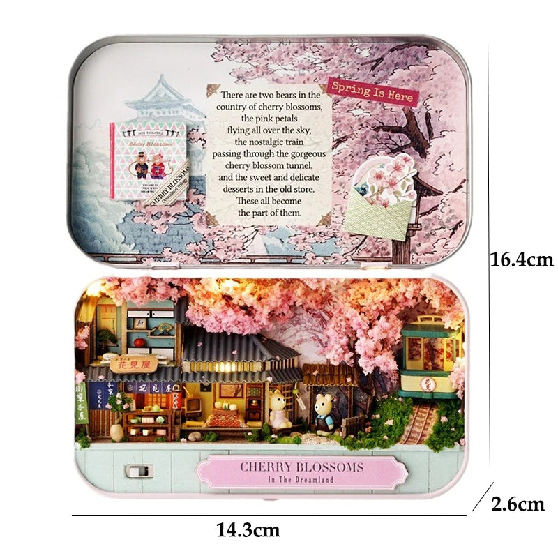 DIY Wood DollHouses Handmade Funny Box Theatre Miniature Box Cute Doll Houses 3D Puzzle Assembly Kits Birthday Gift Wooden Toys
