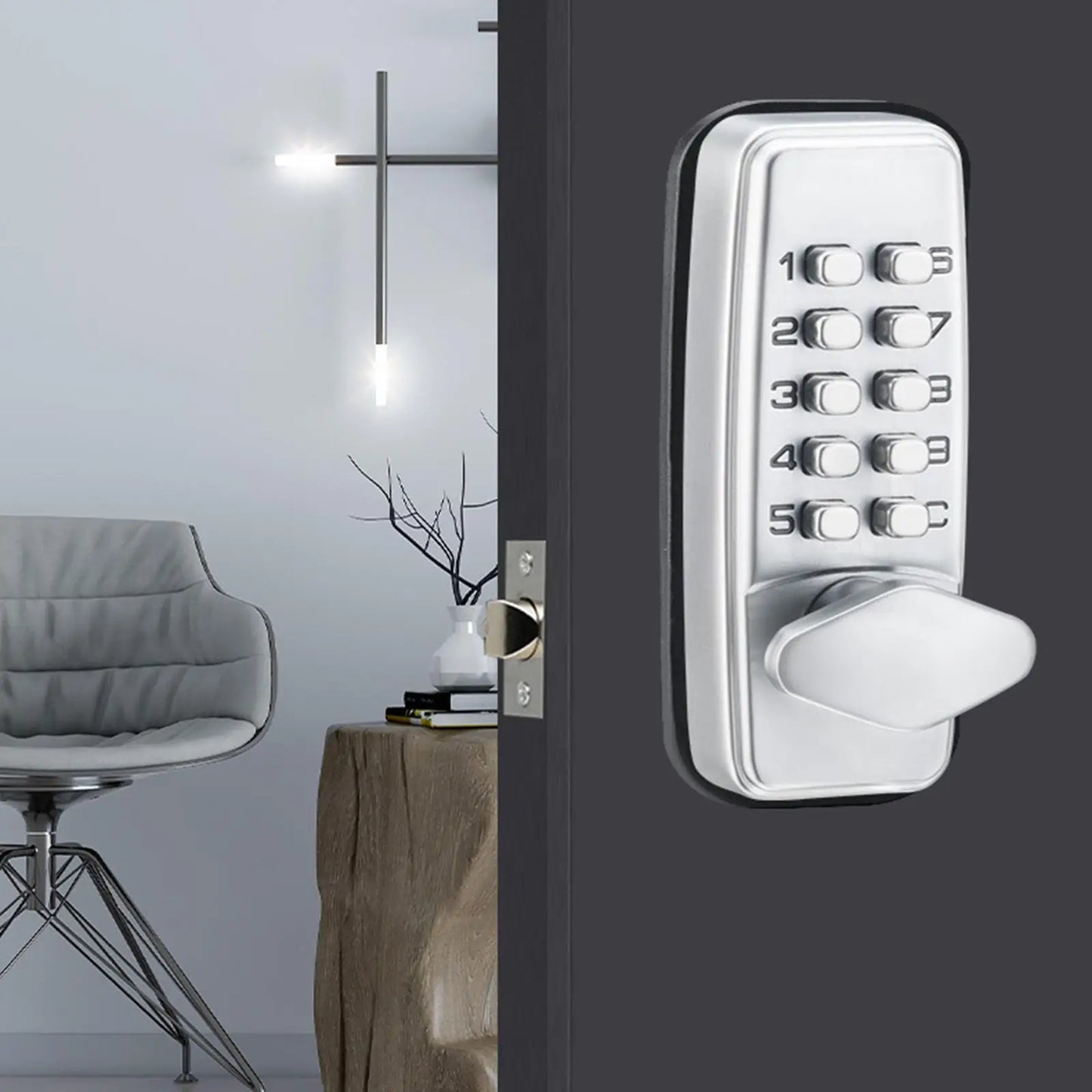 Mechanical Door Lock Latch Door Lock Password with Keypad Push Button Digital Access Lock Office Garage