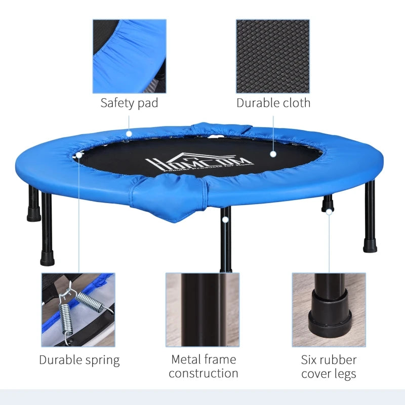 PINGGO 96cm Mini Fitness Trampoline Home Gym Yoga Exercise Rebounder Indoor Outdoor Jumper with Safety Pad, Support Up to 100 KG