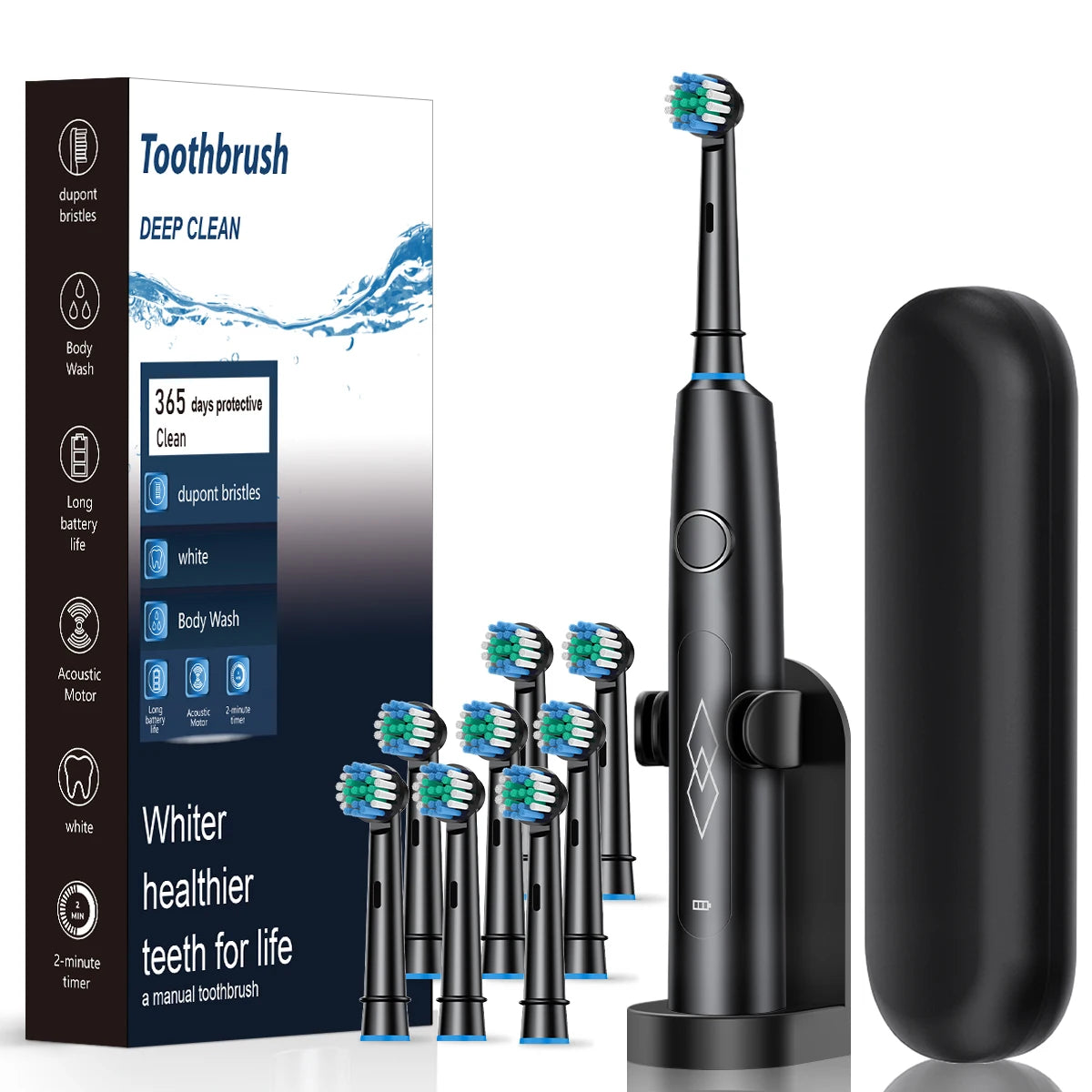 Intelligent electric toothbrush, automatic cleaning, rechargeable soft bristled toothbrush, adult male and female dental cleaner