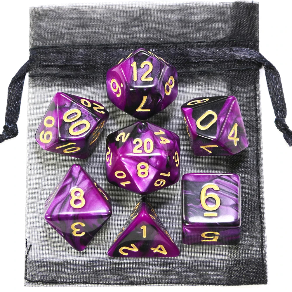 Dice DND Game Dice Role Dice Mixing Colours Dice Set With Bag 9 Different Styles Available For Portable RPG TRPG Games