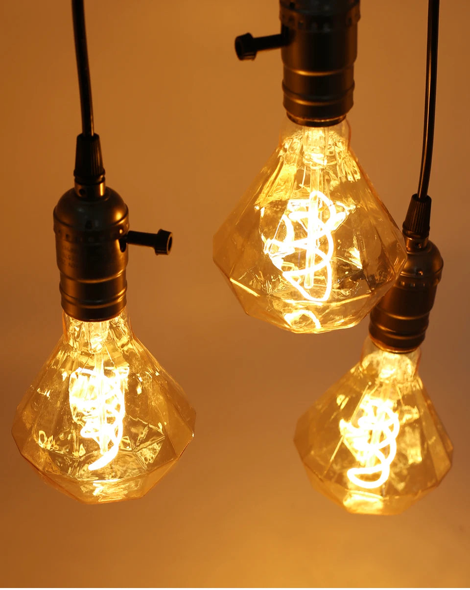 E27 LED Filament Light Bulb 220V 4W A60 ST64 T45 T185 G80 G95 G125 Retro Vintage ampoules LED Edison Lamp Spiral Bulb For Home