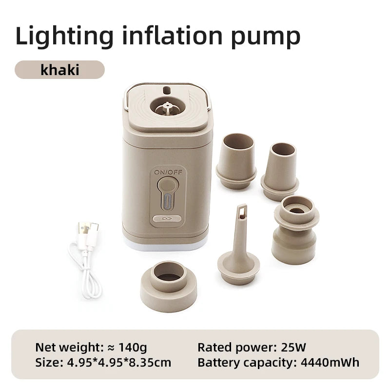 Rechargeable Air Pump for Inflatables, Cordless Electric Pump for Air Mattress Pool Floats, Mini Vacuum Pump for Storage Bags