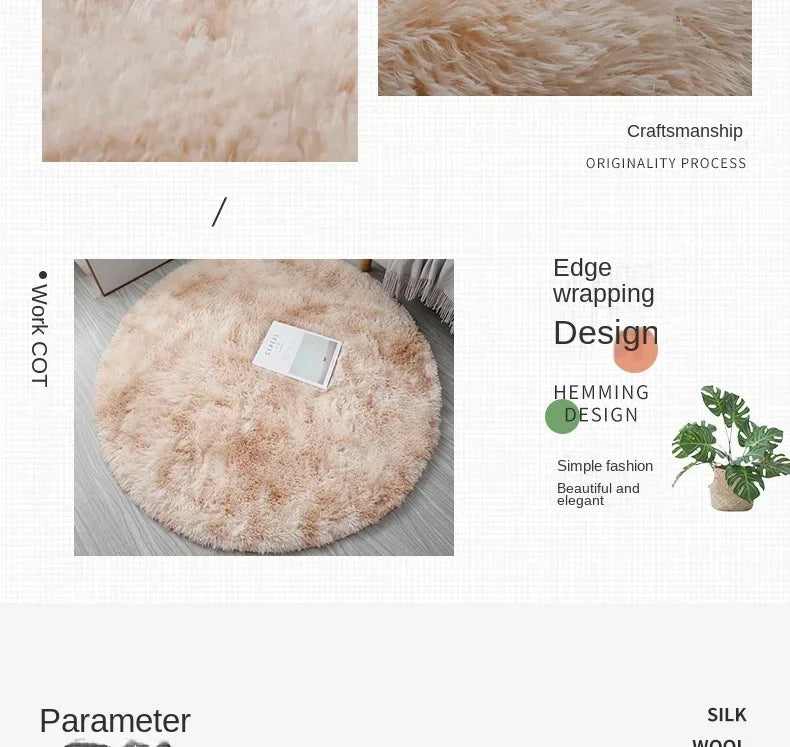 Super Soft Plush Round Rug Mat Fluffy White Carpets For Living Room Home Decor Bedroom Kid Room Decoration Salon Thick Pile