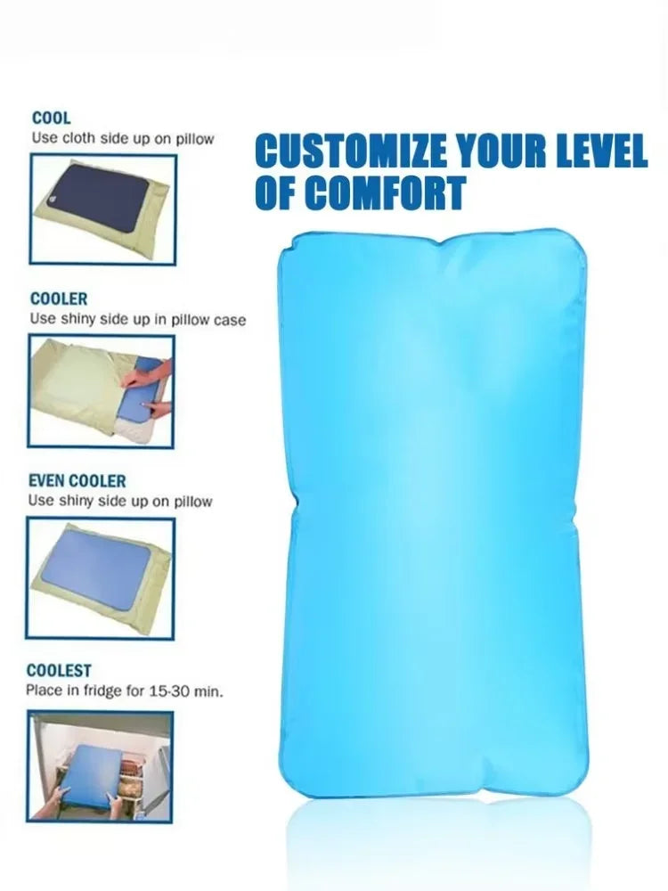Summer Cooling Ice Pillow Cool Bed Mat Pad Relax Muscle Help Sleeping Pad Mat Travel Pillow Office Comfort Ice Pillow Aid Sleep