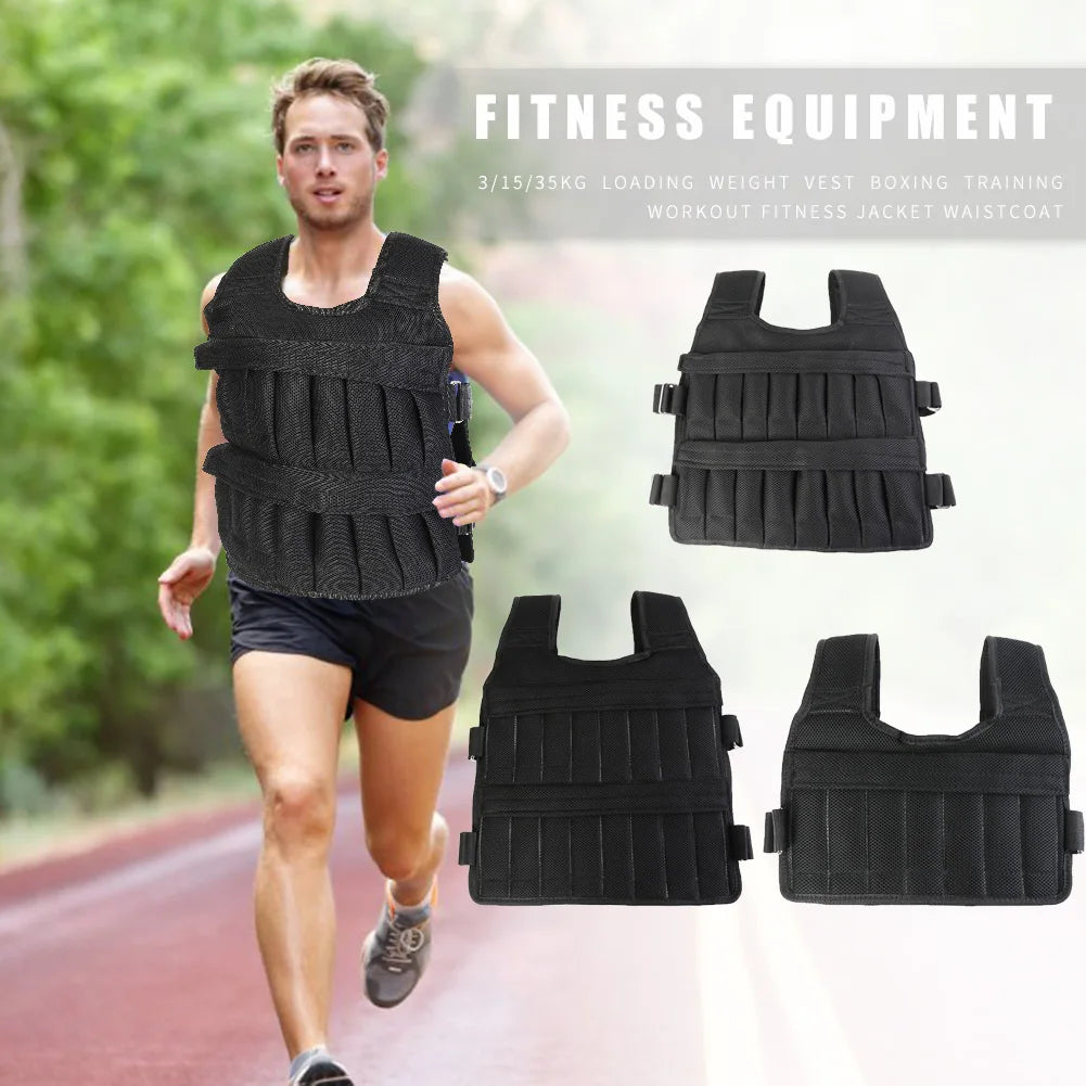 3/15/35kg Weight Training Suit Empty Bag Fitness Running Vest Adjustable Weight Jacket Workout Equipment for Workout Jogging