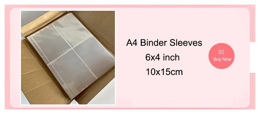 A4 Binder Photocards Holder Kpop Photo Card Page 2/3/4/9/10 Pocket Sleeves PVC Free Photo Album Refills 4x6 10x15 Pocket Sleeves