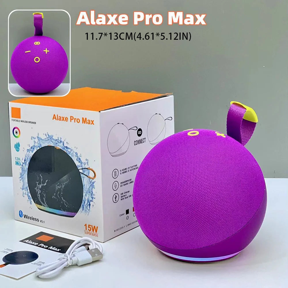 Alaxe Bluetooth Speaker Subwoofer compact and powerful outdoor indoor speaker with high-quality sound and a mini desktop design