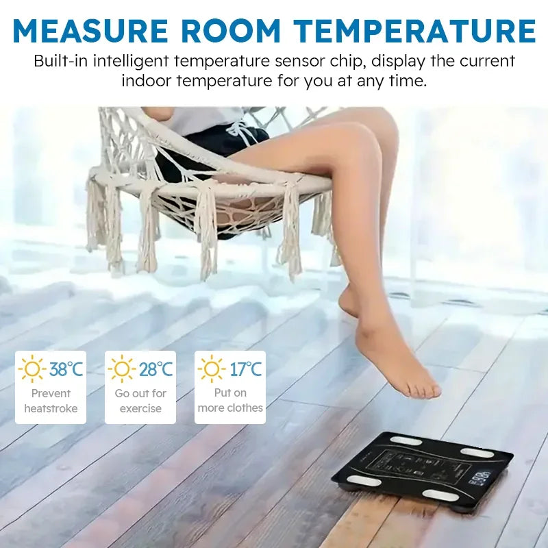 Smart Body Fat Scale  Bluetooth Health Scale Wireless LED Digital Weight Scale Body Composition Analyzer Testing Body Fat Scale