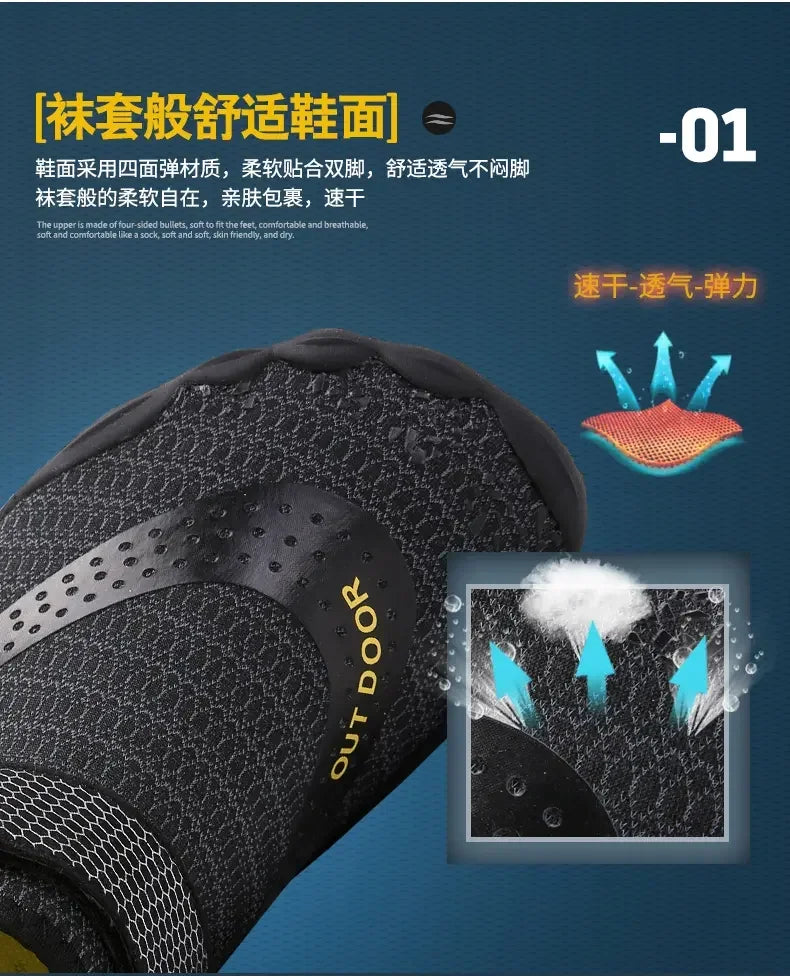 Mens Quick Drying Water Shoes Unisex Breathable Aqua Shoes Slip on Non Slip Wading Shoes Travel Water Park Pool Ladies Sneakers