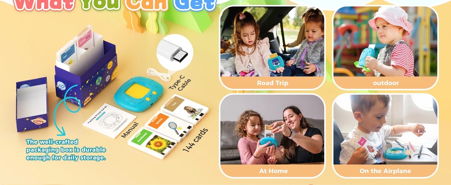 Toddlers Talking Flash Cards with 288 Sight Words Speech Therapy Toys Learning Educational Montessori Sensory kit Kids NEWYES
