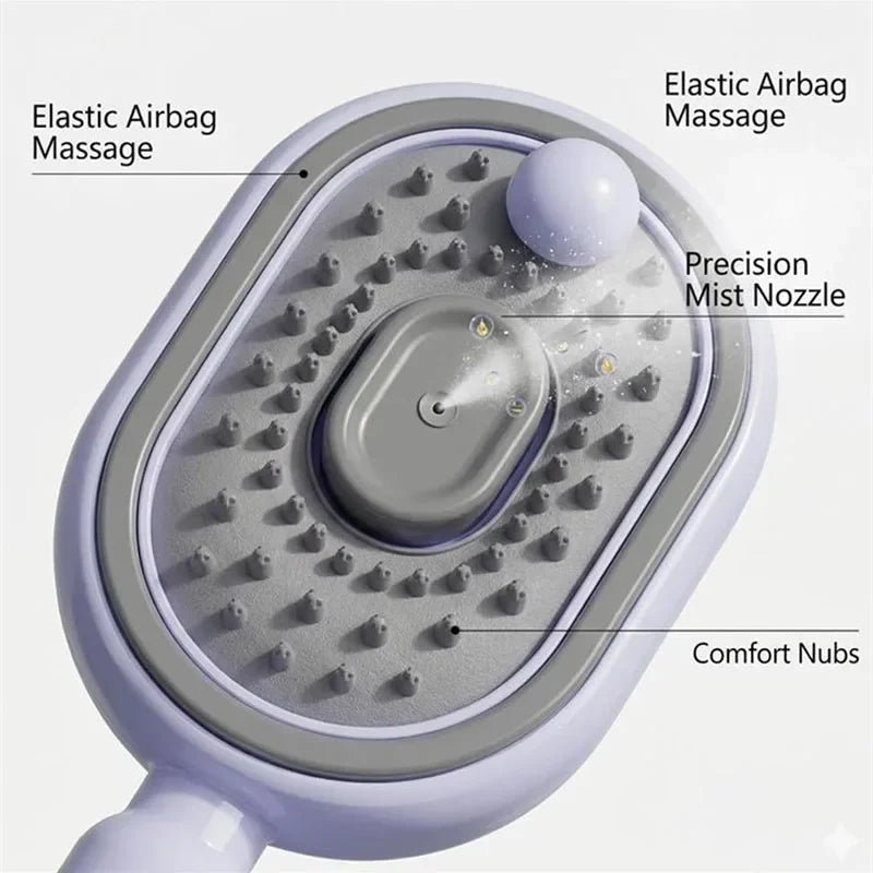 Electric Spray Air Cushions Massage Comb 3 in 1 Self Cleaning Steam Essential Oil Brush Rechargeable Spray Scalp Massager Combs