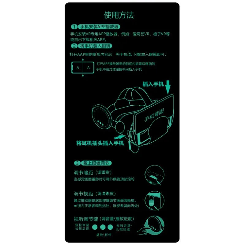 VR Glasses Virtual Reality 3D VR Glasses Google Cardboard Headset for Use with Smartphone Android Virtual Glasses with Gamepad