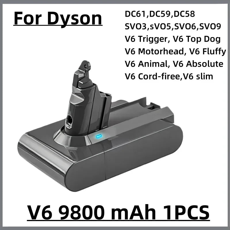100%New Compatible with Dyson V10 V8  V11 V15 V7 Series SV07 SV09 SV10 DC62 Vacuum Cleaner rechargeable battery