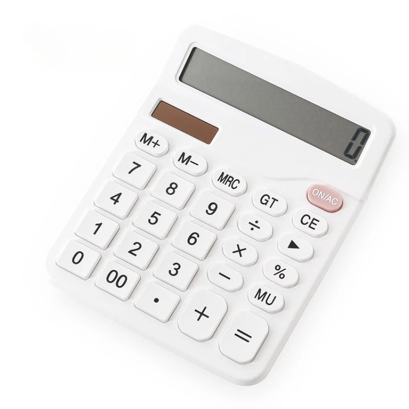12-Digit Large LCD Display Calculator Financial Accounting Office Calculator with Solar & Battery Dual Power