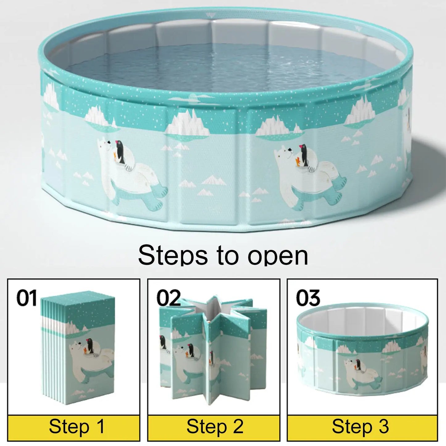 Non Inflatable Foldable Swimming Pool Foldable Frame Pool Summer Water Party Pool Pet Bathing Tub Fold Up Pool For Games Baby