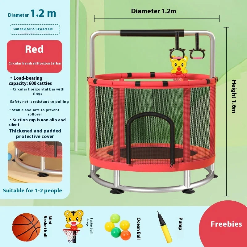 Children's Indoor Trampoline Home Use Jumping Bed 3-10 Years Old Household Trampoline Fun Fitness Exercise for Kids