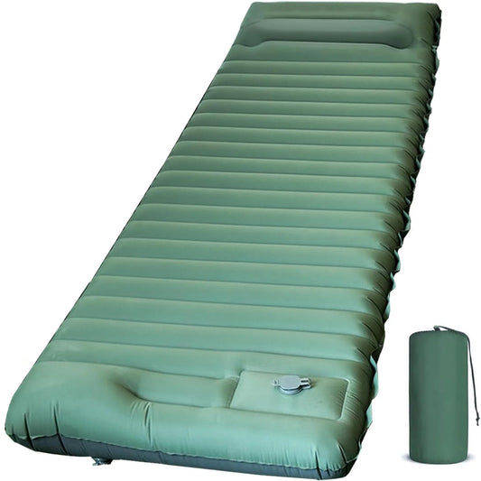 Ultralight Extra Thick 4Inch Camping Sleeping Pad with Built-In Pillow And Foot Pump Inflatable Sleeping Mat for Outdoor Camping