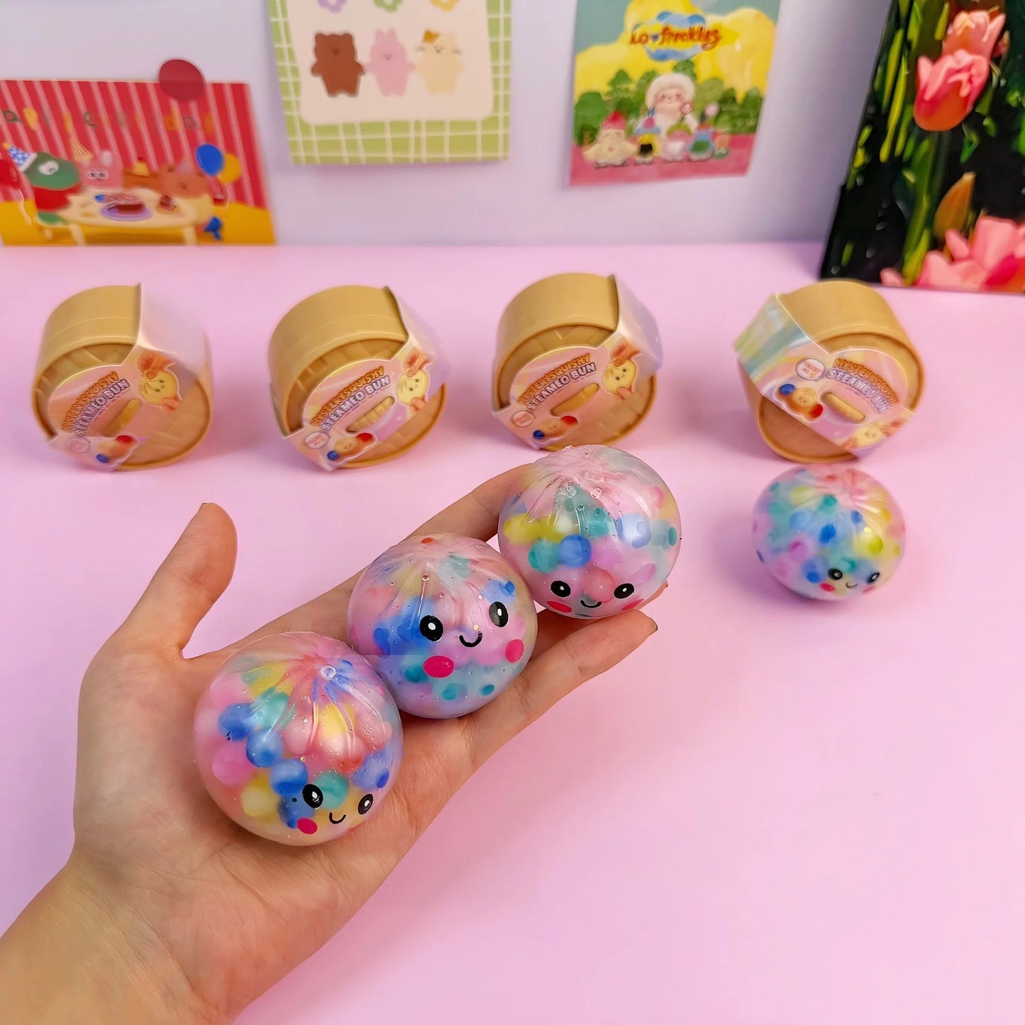 Assorted 100Pcs Surprise Blind Box Squishy Toys Slow Rebound Squeeze Fidget Stress Relief Birthday Party Favor Gifts