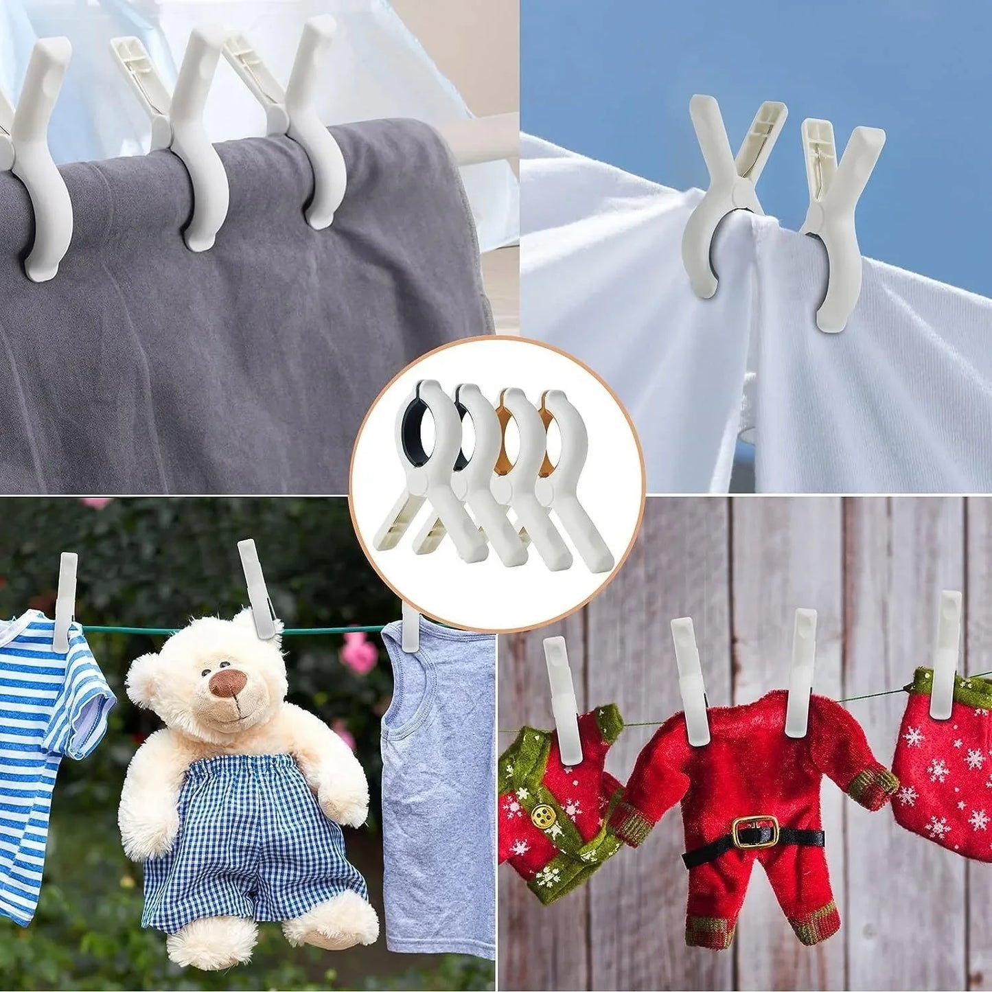 6/12Pcs Beach Towel Clips Plastic Clothespin Heavy Duty Laundry Clips to Keep Your Towel Clothes Blankets from Blowing Away