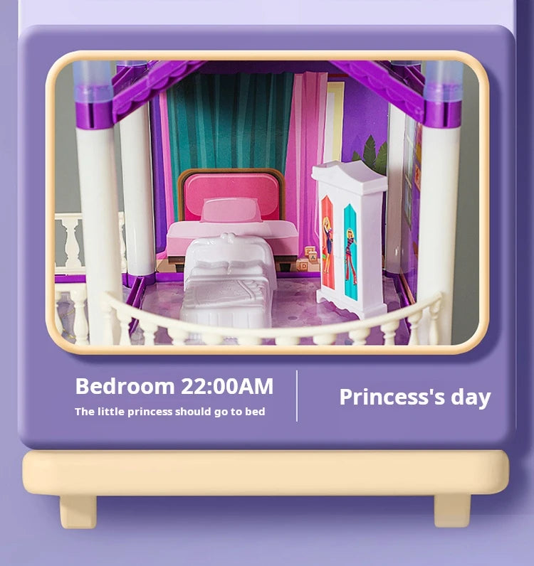 3D DIY Fantasy Princess Castle Villa Assembly Doll House Set Toys, Girls Home Toys & 3D Kids Toys