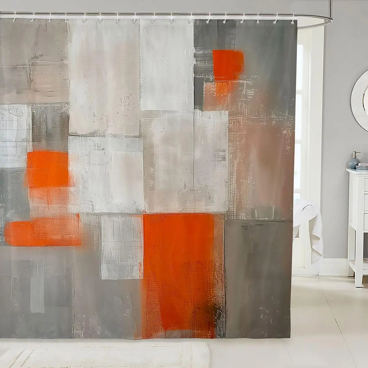 Checkered Grid Shower Curtains Buffalo Plaid Bathroom Curtain for Kids Women Men Black Brown Bathroom Accessories Geometric