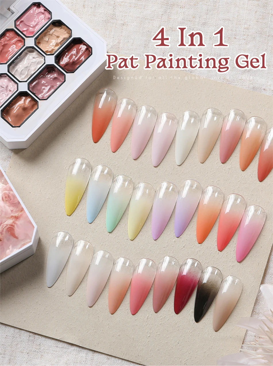 UR SUGAR 9 Colors Pat Painting Gel Nail 4 In 1 Semi Permanent Soak Off UV LED Nails Used For Gradient Stamping Pattern