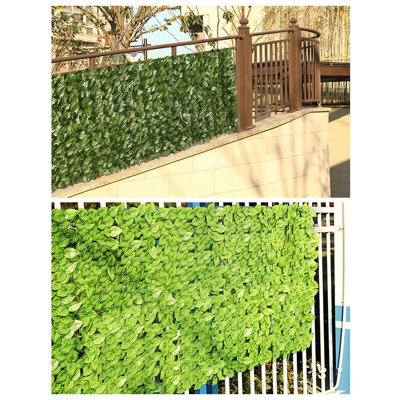 For Home Outdoor Garden Balcony Decoration 0.5X3m Artificial Ivy Hedge Green Leaf Fence Panels Faux Privacy Fence Screen