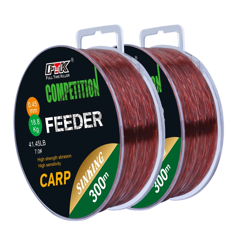 FTK 3D Invisible Carp Fishing Line Nylon150m/300m Super Strong Monofilament Fluorocarbon Tensile Spot Line for Pesca