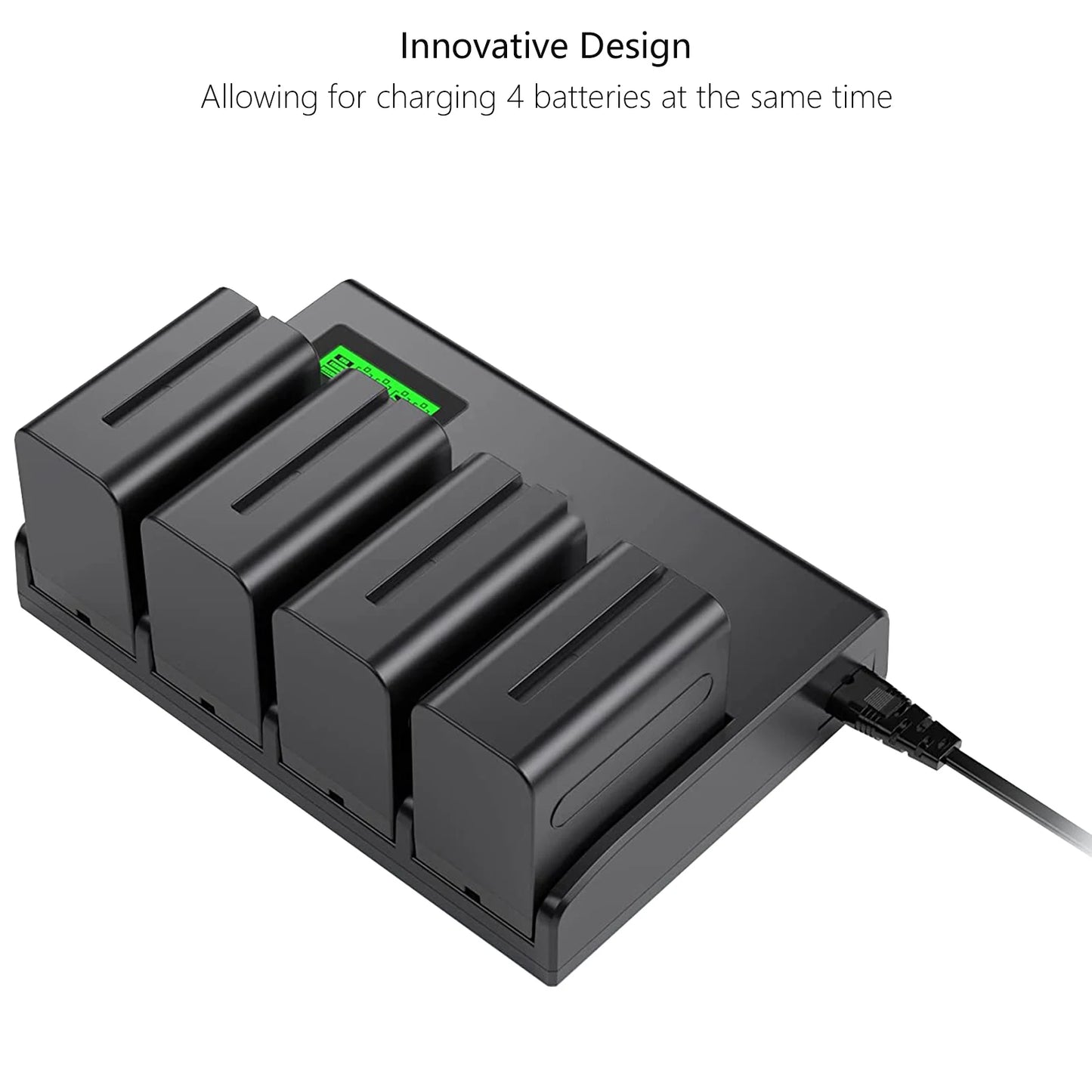 NP F960 NPF970 NP-F970 4-Channel Digital Camera Battery Charger w LCD Display for Sony NP-F550 F750 F950
