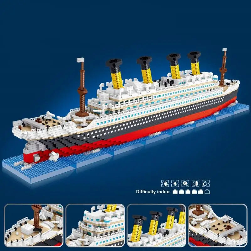 4404PCS Titanic Building Blocks Cruise Ship Mini Assemble Bricks Model DIY Toys Kits Desktop Decoration Holiday Gifts For Adult