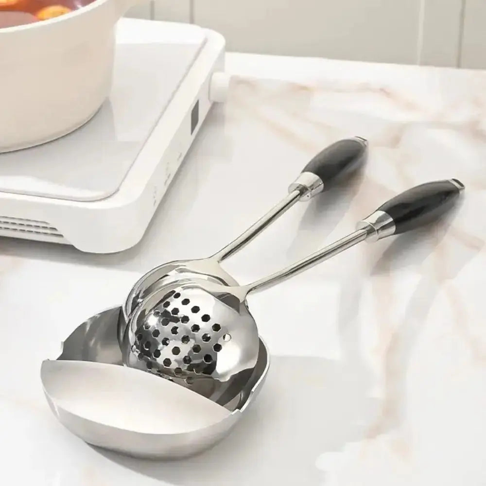 New Stainless Steel Ladle Rack Self-Standing Stable Spatula Rack Spoon Tray