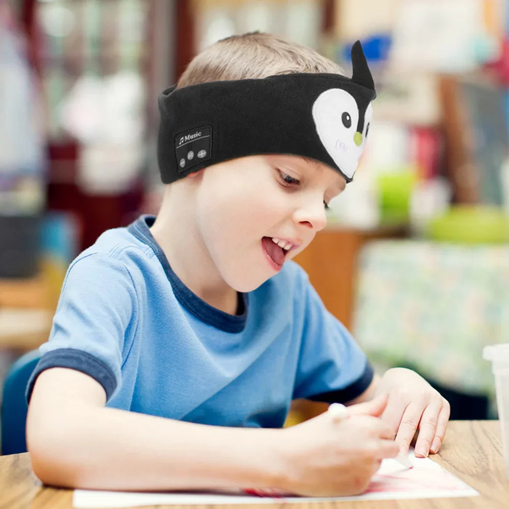 Kid Bluetooth Headphone Sleep Mask Bluetooth 5.0 Stereo Music Player Support Handsfree Soft Music Headband For Children Gifts