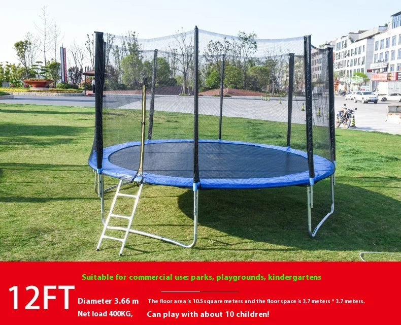 Outdoor Large Folding Trampoline with Safety Net Adult Coil Spring Bed Commercial Children Trampoline