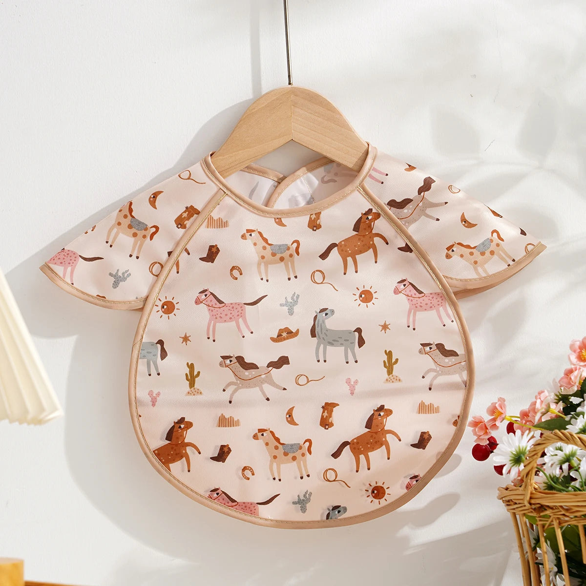 Kangobaby #My Soft Life# New Waterproof Baby Sleeveless Feeding Bib Fashion Full Body Cover