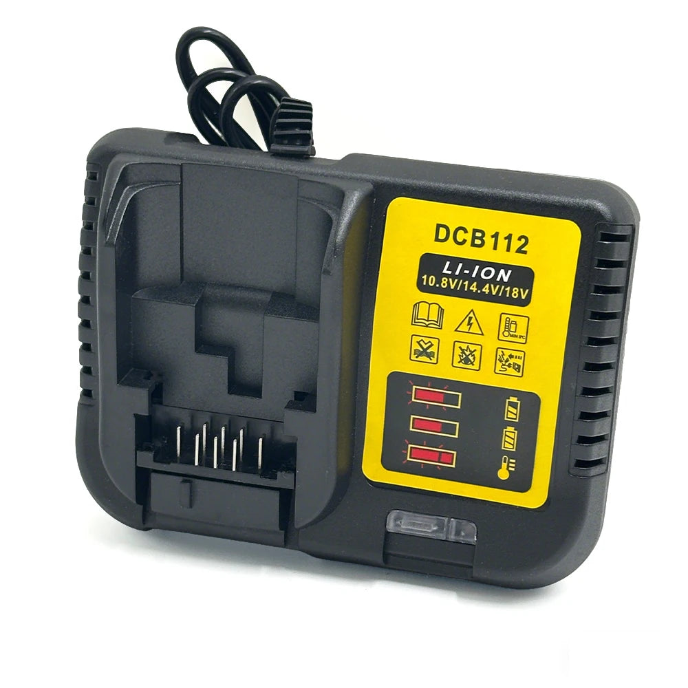 DCB112 Battery Charger For Dewalt 10.8V 12V 14.4V 18V 20V DCB206 DCB205 DCB204 DCB203 DCB120,DCB107 DCB115 DCB105(No battery)