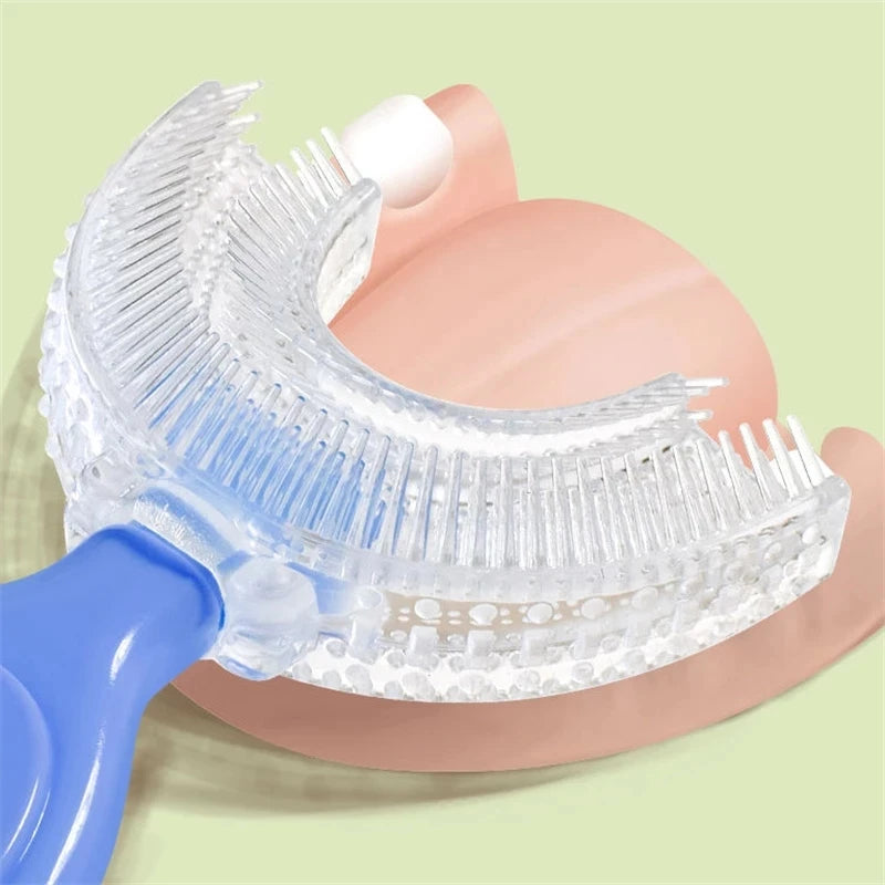 Children's 360 Degree Infant U-shaped Toothbrush Baby Health Teethers Soft Silicone Baby Brush Kids Teeth Oral Care Cleaning